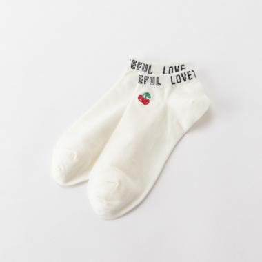 ワンポイント刺しゅうスニーカーインソックス