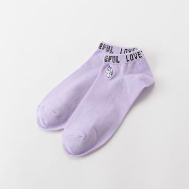 ワンポイント刺しゅうスニーカーインソックス