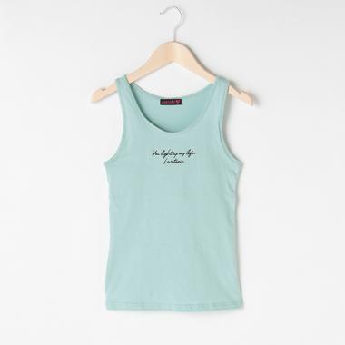 吸水速乾 カップつきロゴ刺しゅうタンクトップ