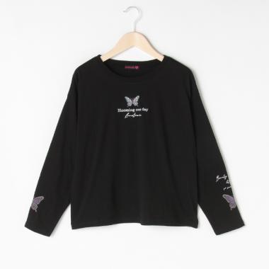 バタフライ刺しゅうTシャツ