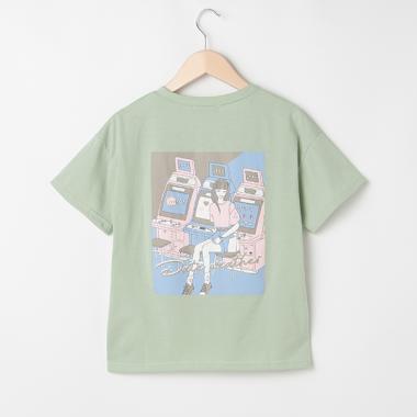 バックイラスト半袖Tシャツ
