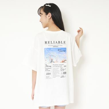 バッグフォトプリントTシャツ