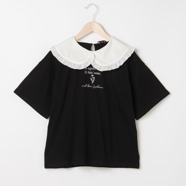 フリル衿つき半袖Tシャツ