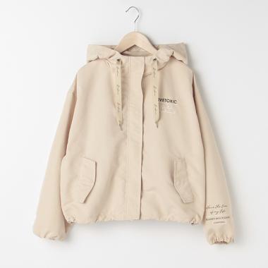 はっ水 ロゴ入り無地マウンテンパーカー