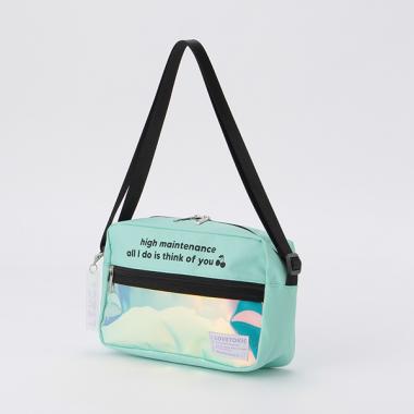 ロゴテープつきオーロラショルダーバッグ