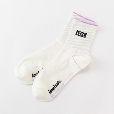 ボックスロゴリブクルーソックス