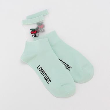 透けモチーフクルーソックス