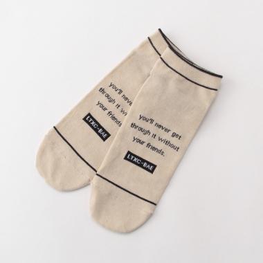 ボックスロゴラインスニーカーインソックス