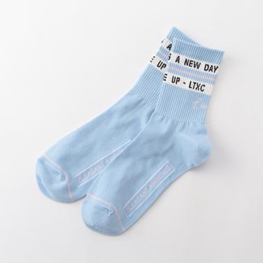 ラインロゴリブクルーソックス