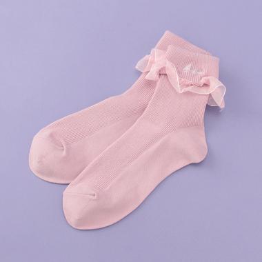 シアーフリルつきクルーソックス