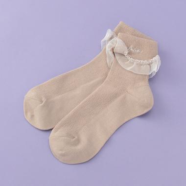 シアーフリルつきクルーソックス