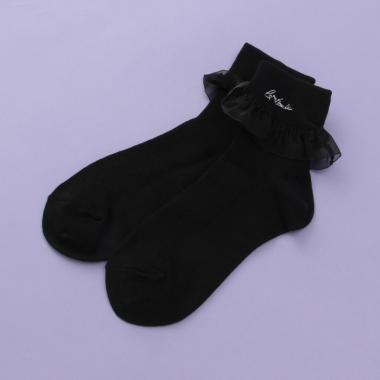 シアーフリルつきクルーソックス