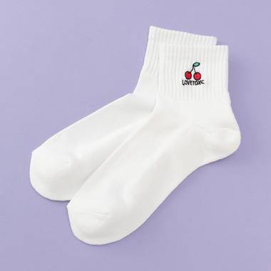 イラスト刺しゅうパイルソックス