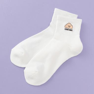 イラスト刺しゅうパイルソックス