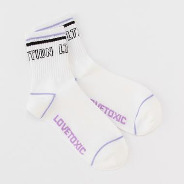 2本ラインロゴリブクルーソックス