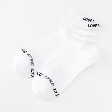 透ラインクルーソックス