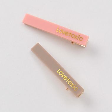 ロゴプレートヘアクリップ2個セット