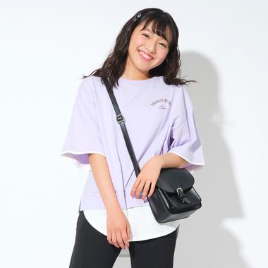 裾レイヤードカレッジ半T