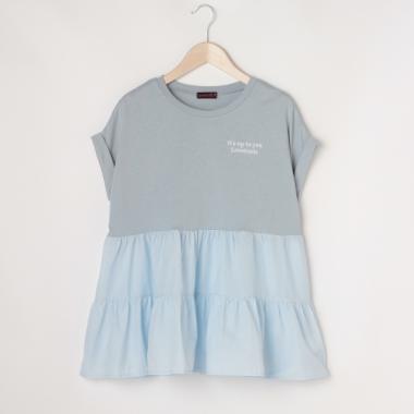 ティアード切替半袖Tシャツ