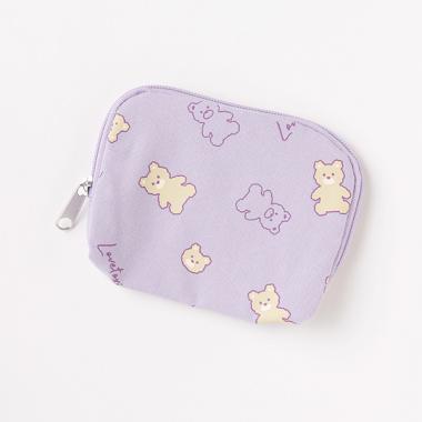 クマ総柄ミニポーチ