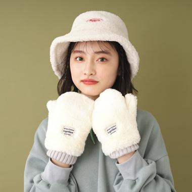 フェイクファーミトン手袋