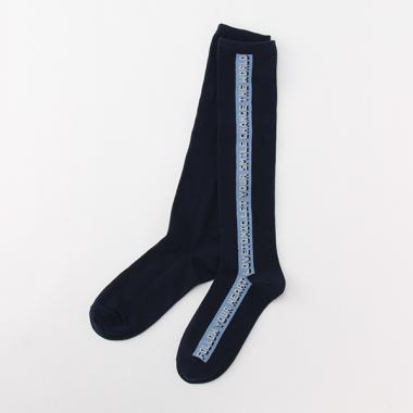 縦ロゴラインハイソックス