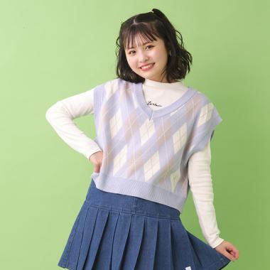 アーガイルニットベスト