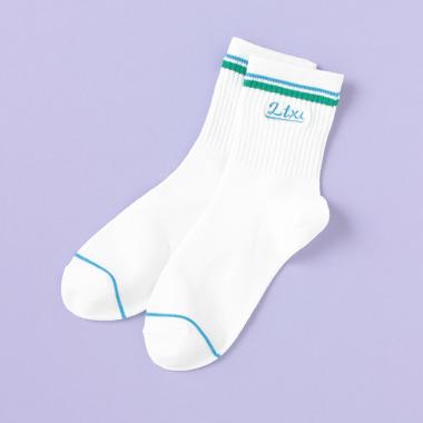 2ライン刺しゅうクルーソックス