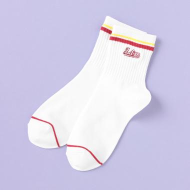 2ライン刺しゅうクルーソックス