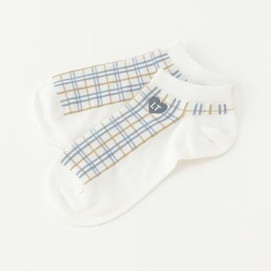 チェック柄スニーカーインソックス