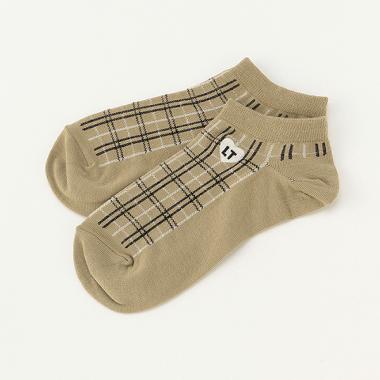 チェック柄スニーカーインソックス