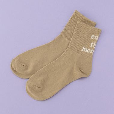 バックロゴリブクルーソックス