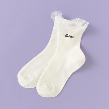 シフォンフリルクルーソックス