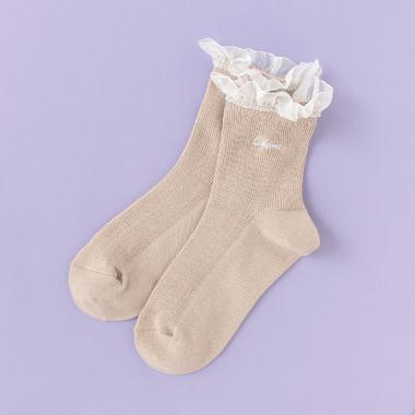 シフォンフリルクルーソックス