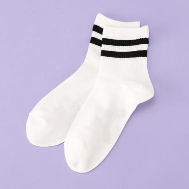 2本ラインクルーソックス