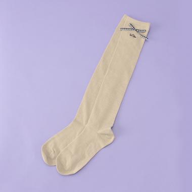 チェックリボンニーハイソックス