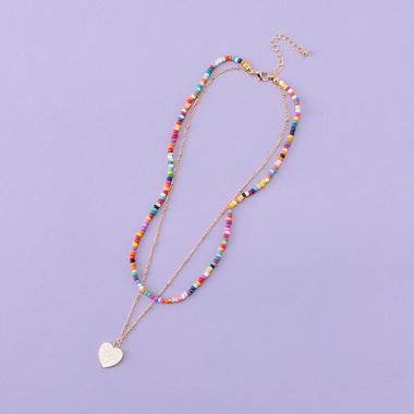 マルチカラービーズネックレス