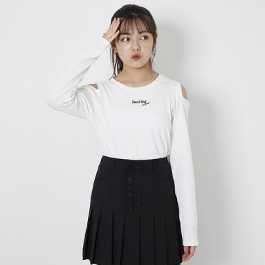 肩あき長袖Tシャツ