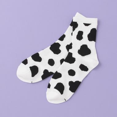 アニマル柄リブクルーソックス