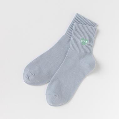 ハート刺しゅうリブクルーソックス