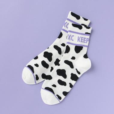 ラインロゴリブクルーソックス