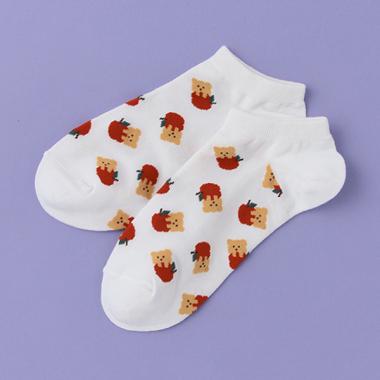 クマウサ総柄アンクルソックス