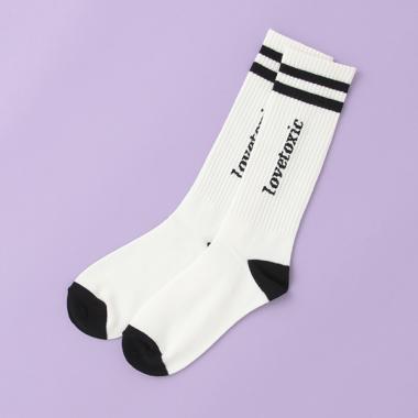 縦ロゴミドルリブソックス