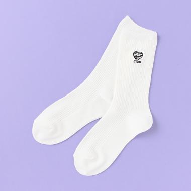 リブ刺しゅうクルーソックス