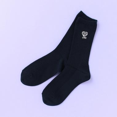 リブ刺しゅうクルーソックス