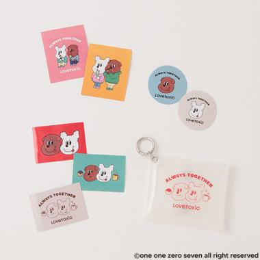 【1107(イルイルゴンチル)】ポーチつきステッカーSET