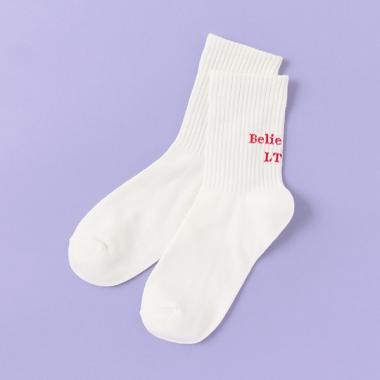 バックロゴリブクルーソックス