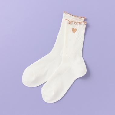 メローハート刺しゅうクルーソックス