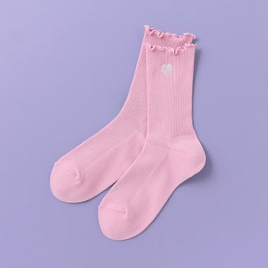 メローハート刺しゅうクルーソックス