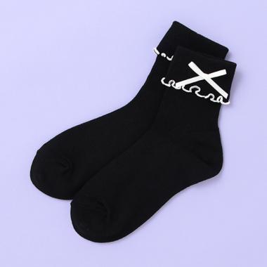 折り返しメローリブクルーソックス